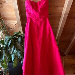 Anthropologie Strapless Red Dress